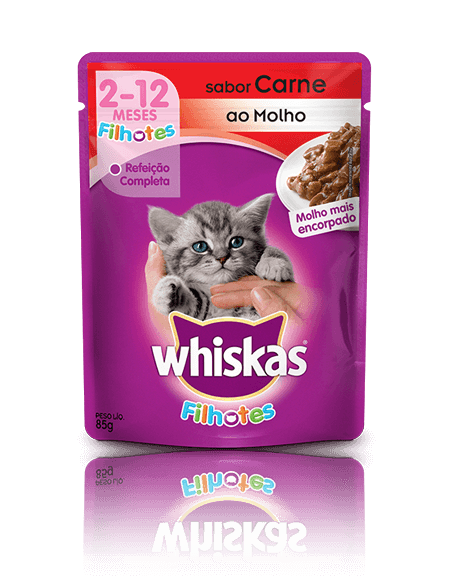 WHISKAS® Sachê Filhotes Sabor Carne ao Molho