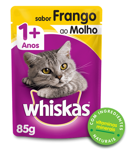 Sachê de Ração úmida para Gatos WHISKAS® Adulto Sabor Frango ao Molho
