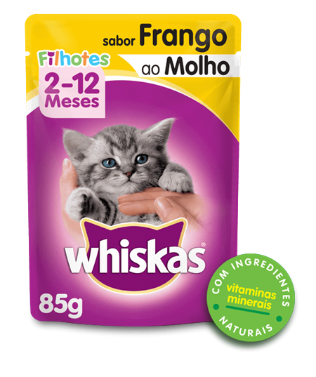 Sachê de Ração úmida para Gatos Filhotes WHISKAS® Sabor Frango ao Molho