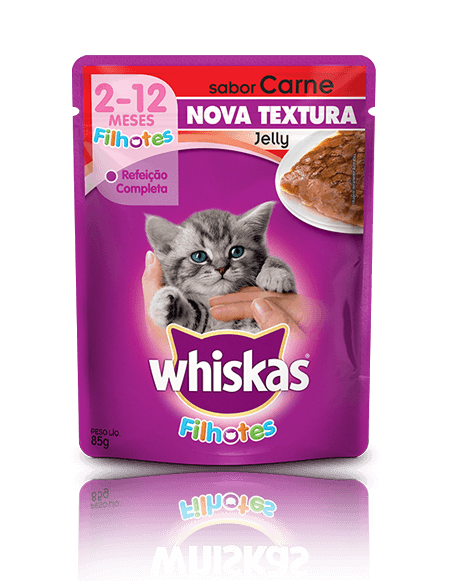 WHISKAS® Sachê Jelly Filhote Sabor Carne