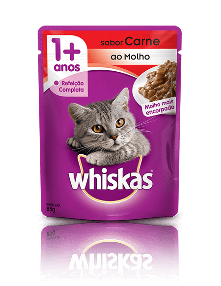 WHISKAS® Sachê Adulto Sabor Carne ao Molho