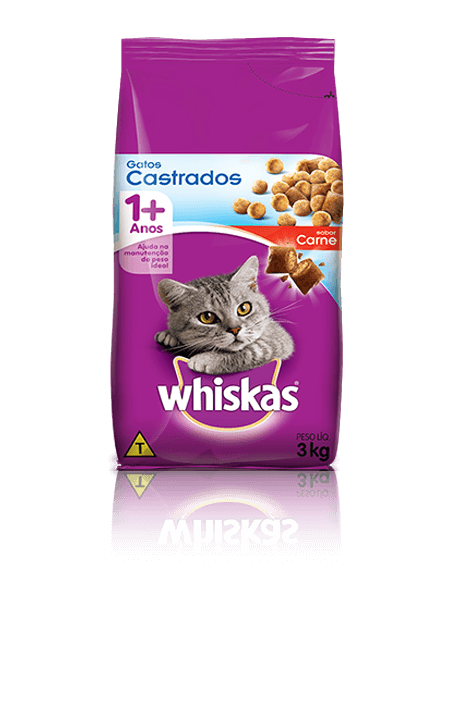 Ração para Gatos Whiskas® Filhotes Sabor Carne e Leite 3kg