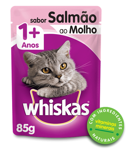 Sachê de Ração úmida para Gatos WHISKAS® Adulto Sabor Salmão ao Molho