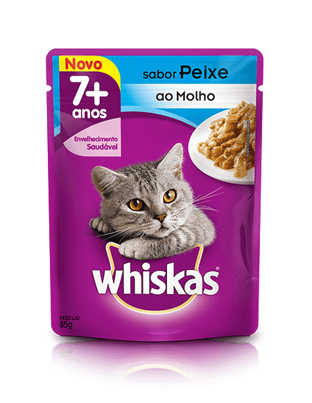 WHISKAS® Sachê Adulto 7+ Sabor Peixe ao Molho