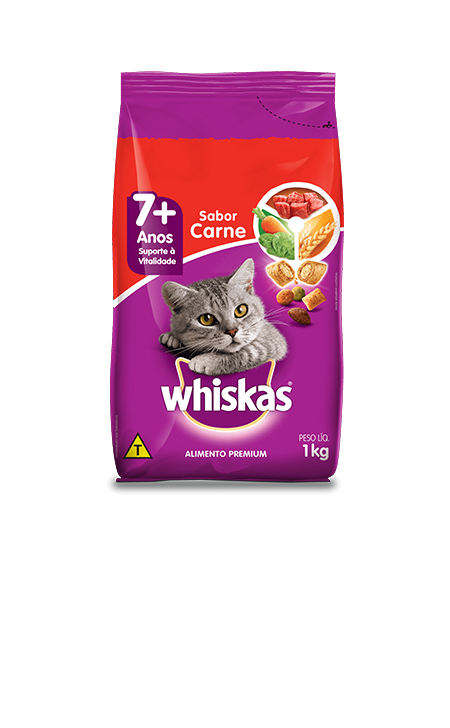 Ração Seca para Gatos Idosos WHISKAS® Sênior Sabor Carne 1kg