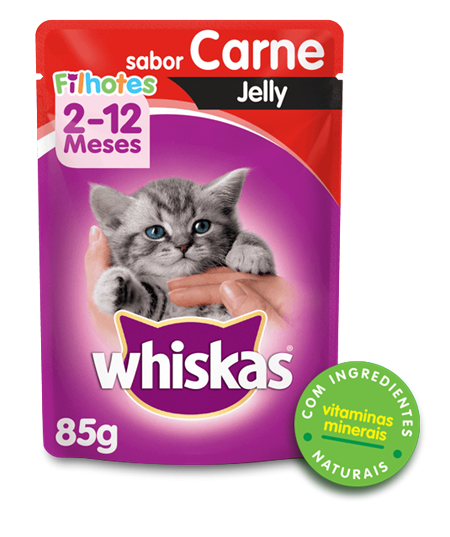Sachê de Ração úmida para Gatos Filhotes WHISKAS® Sabor Carne Jelly