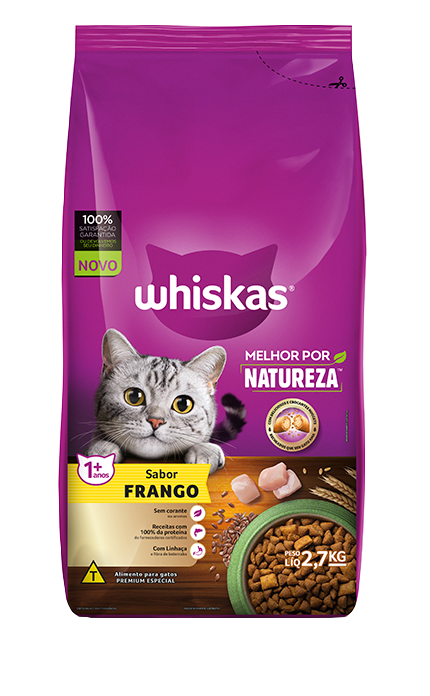 Ração Seca para Gatos WHISKAS® Melhor por Natureza™ Frango 2,7 kg