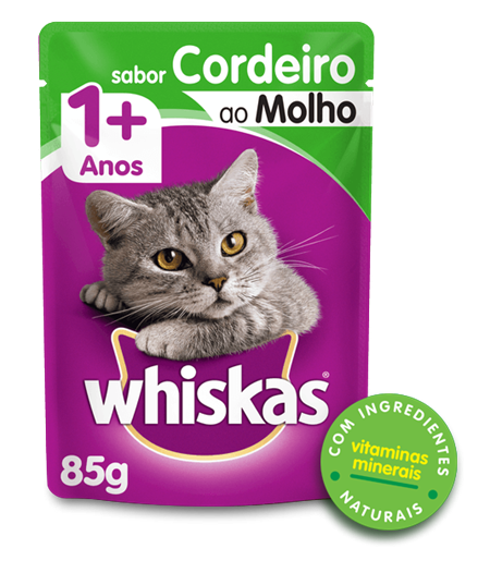Sachê de Ração úmida para Gatos WHISKAS® Adulto Sabor Cordeiro ao Molho
