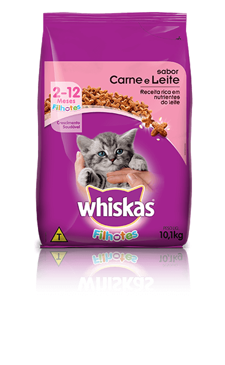 Ração para Gatos Whiskas® Filhotes Sabor Carne e Leite 10kg