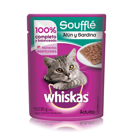 WHISKAS® Soufflé Atún y Sardina