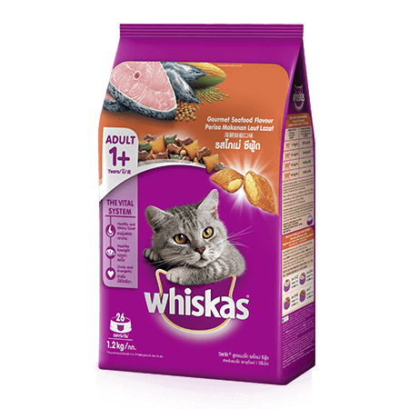 Gourmet Seafood Dry Cat Food from Whiskas for Adult 1+ Cats
