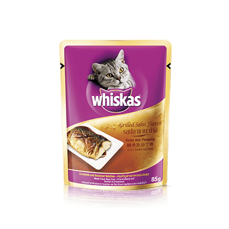Grilled Saba Wet Cat Food Pouch from Whiskas for Adult 1+ Cats