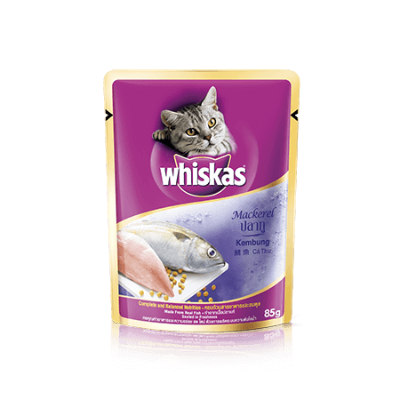 Mackerel Wet Cat Food Pouch from Whiskas for Adult 1+ Cats