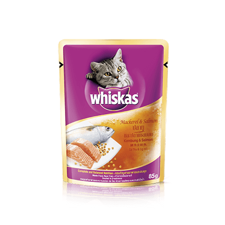 Mackerel & Salmon Wet Cat Food Pouch from Whiskas for Adult 1+ Cats