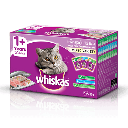 Whiskas® Pouch Multipack Adult 1+ Mixed Flavour (Ocean Fish, Tuna, Tuna & WhiteFish) Cat Food