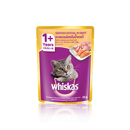Seafood Cocktail Wet Cat Food Pouch from Whiskas for Adult 1+ Cats