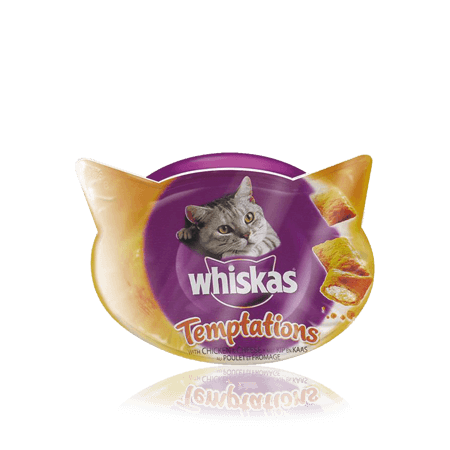 WHISKAS® Snacks Temptations de Galinha/Queijo
