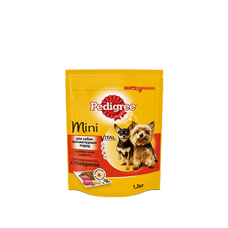 PEDIGREE<sup>®</sup>® для взрослых собак миниатюрных пород, полнорационный корм с говядиной