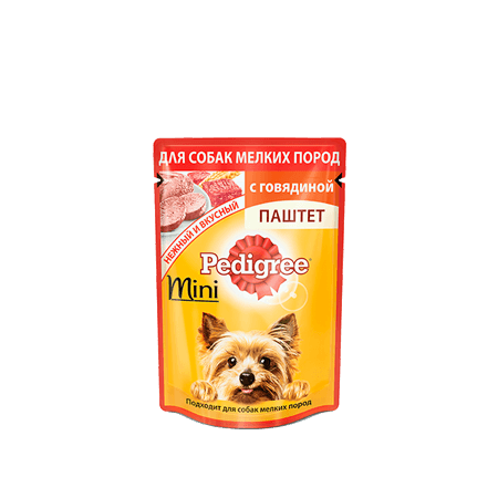 PEDIGREE<sup>®</sup>® Паштет для взрослых собак мелких пород с говядиной