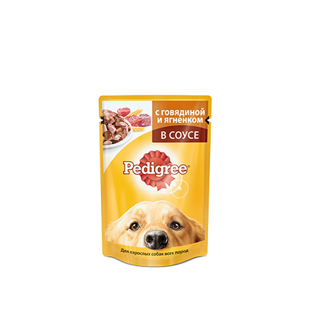 PEDIGREE<sup>®</sup>® для взрослых собак всех пород с говядиной и ягненком