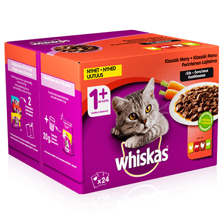 Whiskas® 1+ Klassisk meny med grönsaker i sås