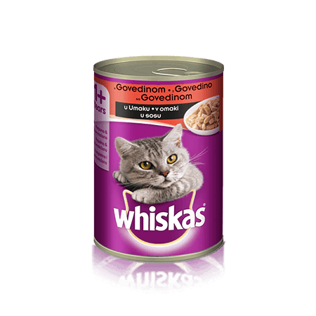 Whiskas pločevinka z Govedino v omaki 1+ 400 g