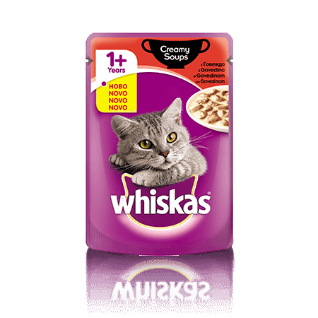 Whiskas Creamy Soup 1+ z Govedino 100 g