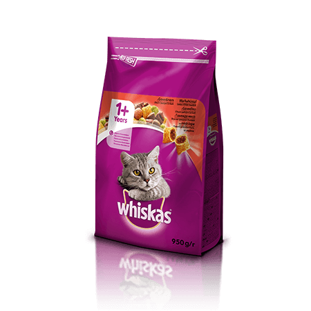 Whiskas suha hrana z Govedino 1+ 950 g