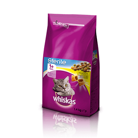 Whiskas Sterile suha hrana s Piščancem 1+ 1.4 kg