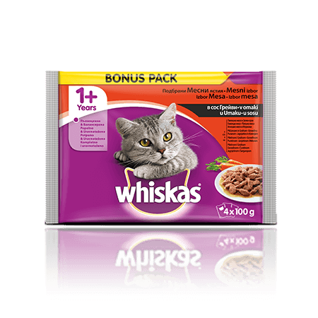 Whiskas Mesni zbor v omaki 1+ 4 x 100 g