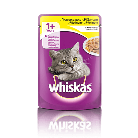 Whiskas v vrečki 1+ s Piščancem 100 g