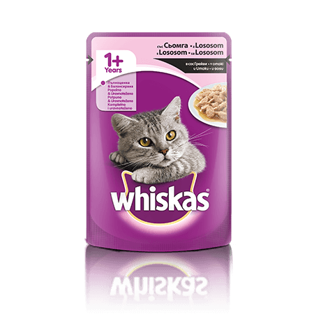 Whiskas v vrečki 1+ z Lososom 100 g