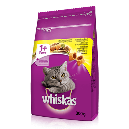 WHISKAS® granule s kuracím 300g