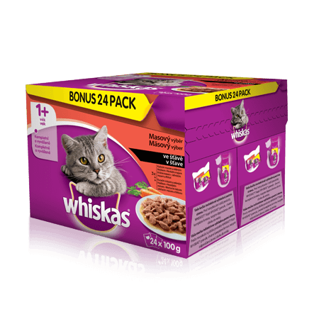 WHISKAS® kapsičky Mäsový výber v šťave 24 x 100g