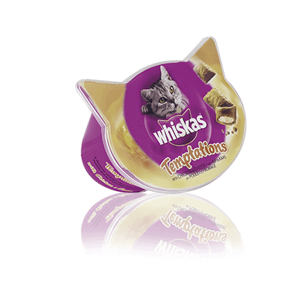 WHISKAS® Pochúťky Temptations polštářky s kuraciem a sýrem 60g