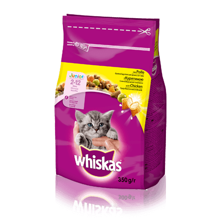 WHISKAS® Смачні подушечки з курятиною для кошенят, 350 г