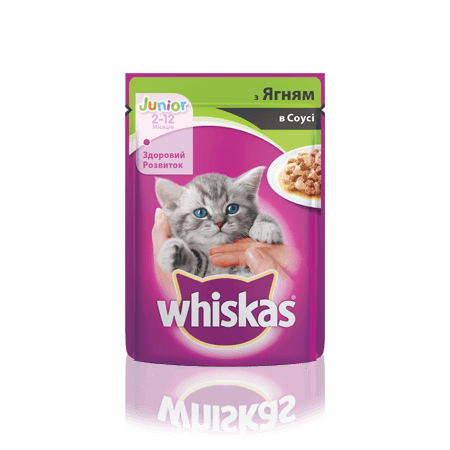 WHISKAS® з ягням у соусі для кошенят, 100 г