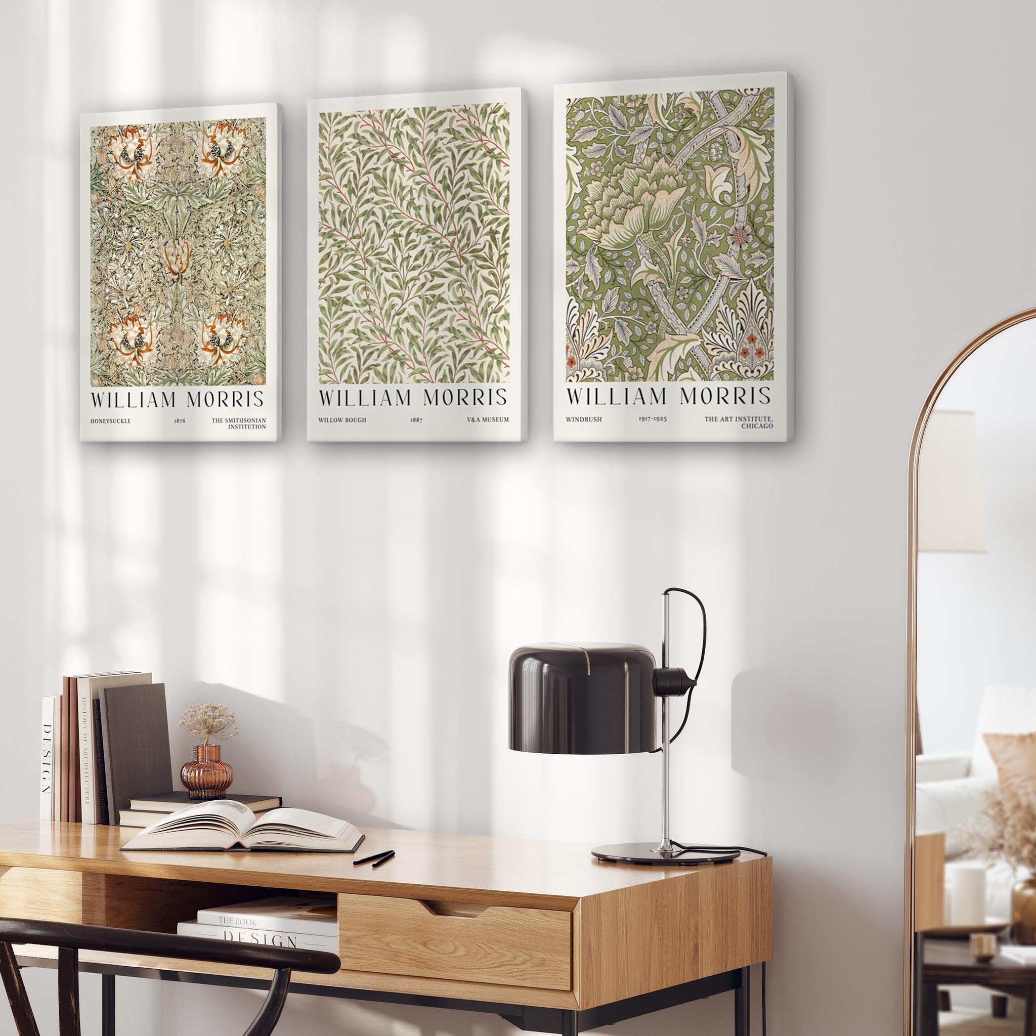 William Morris - Floral Canvas Wall Art Prints - Set of 3 - Ready to Hang - Picture 7 of 9