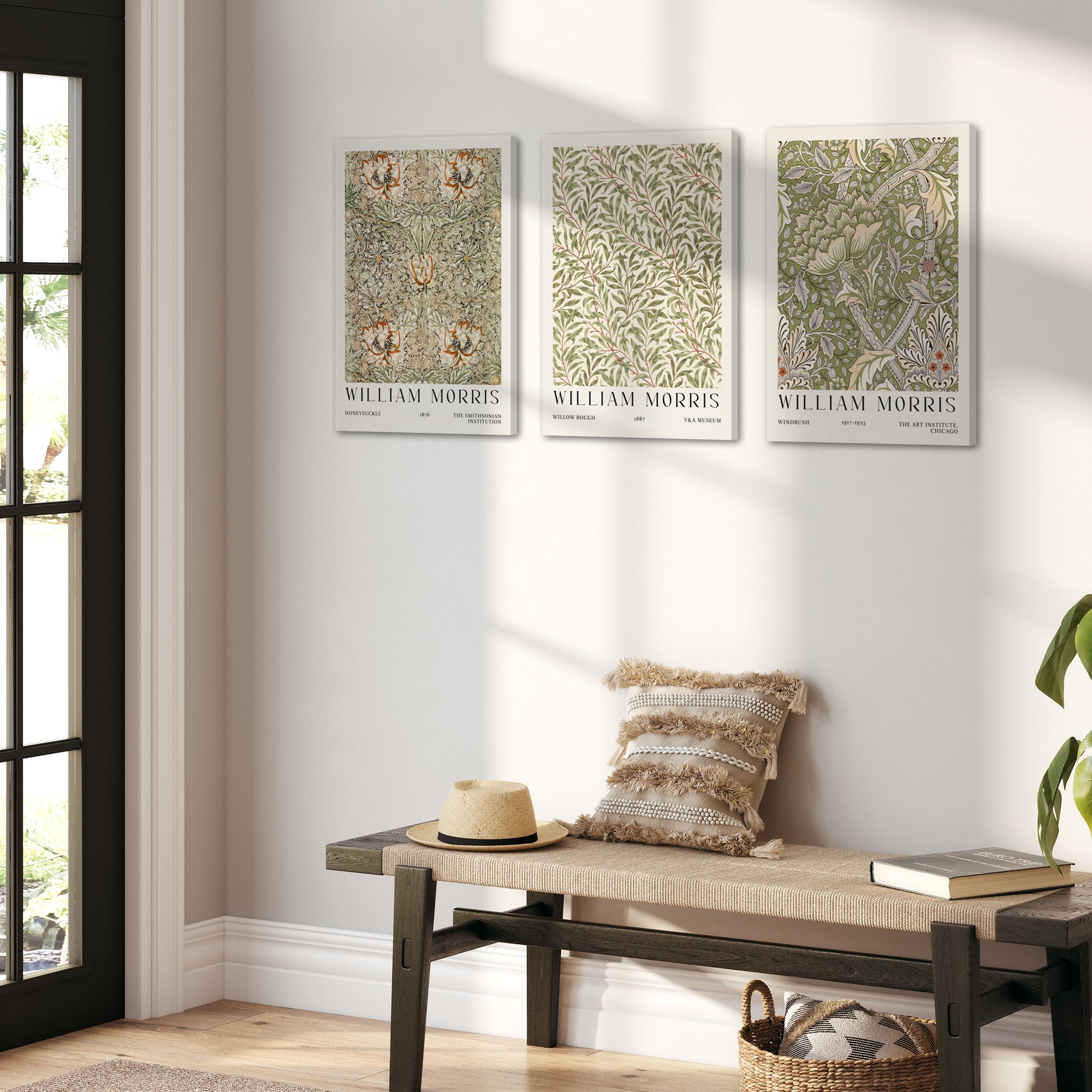 William Morris - Floral Canvas Wall Art Prints - Set of 3 - Ready to Hang - Picture 9 of 9