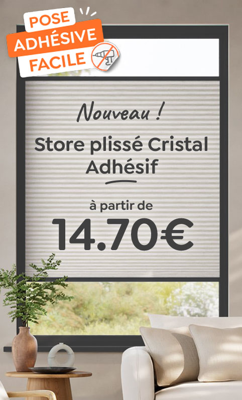 store plissé cristal adhésif