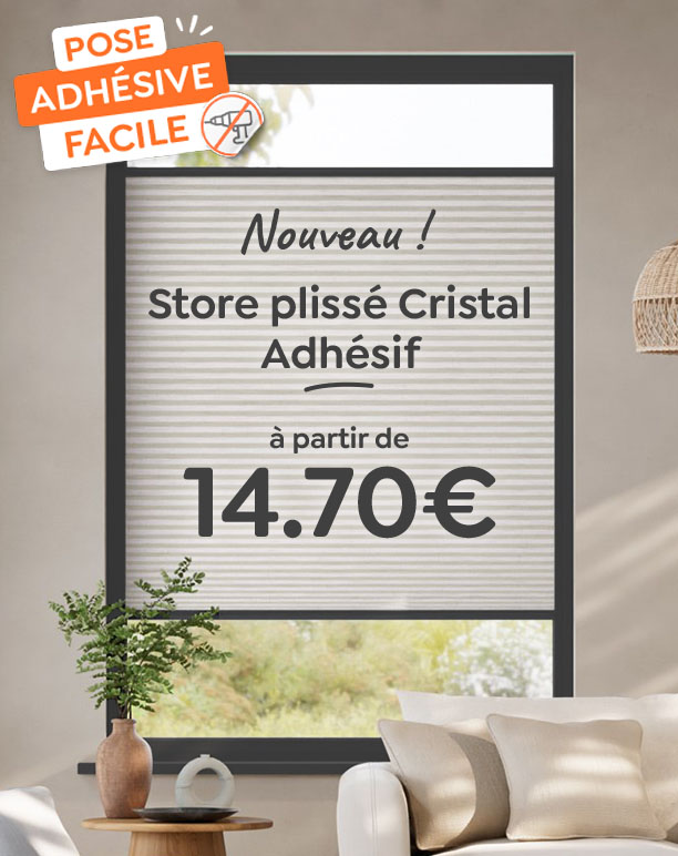store plissé cristal adhésif
