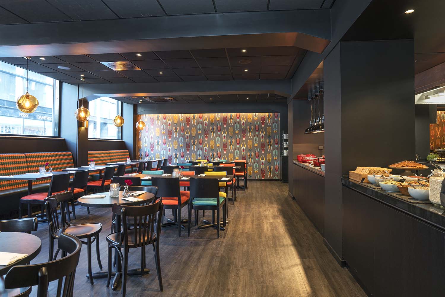 interiør, restaurant, hotell