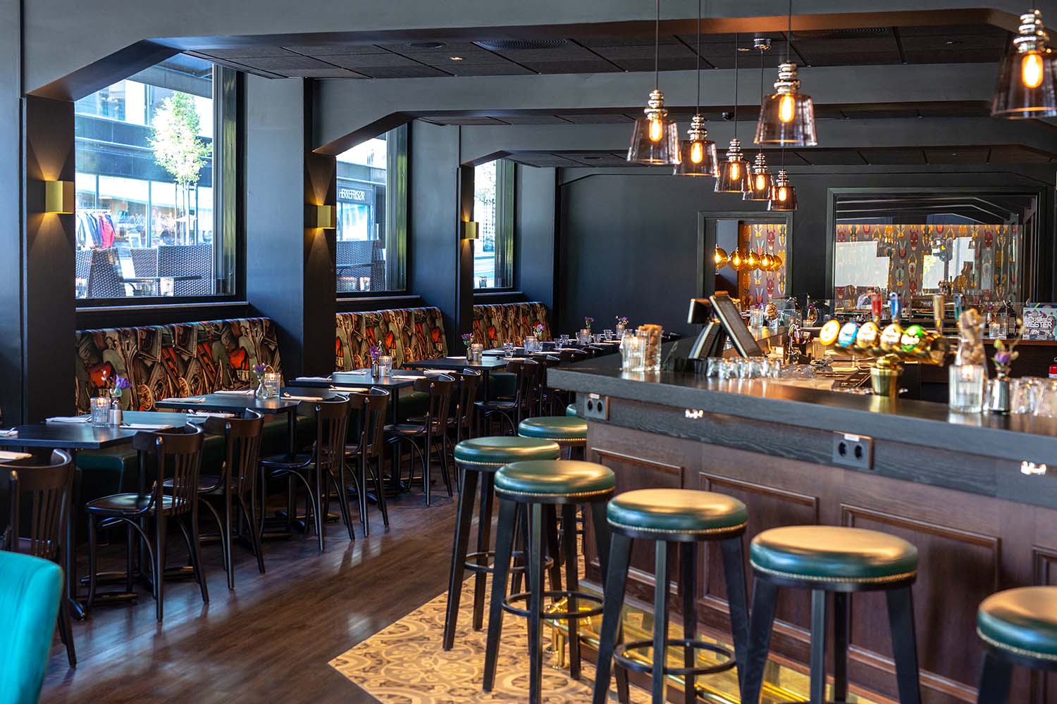 restaurant, bar, hotell, interiør