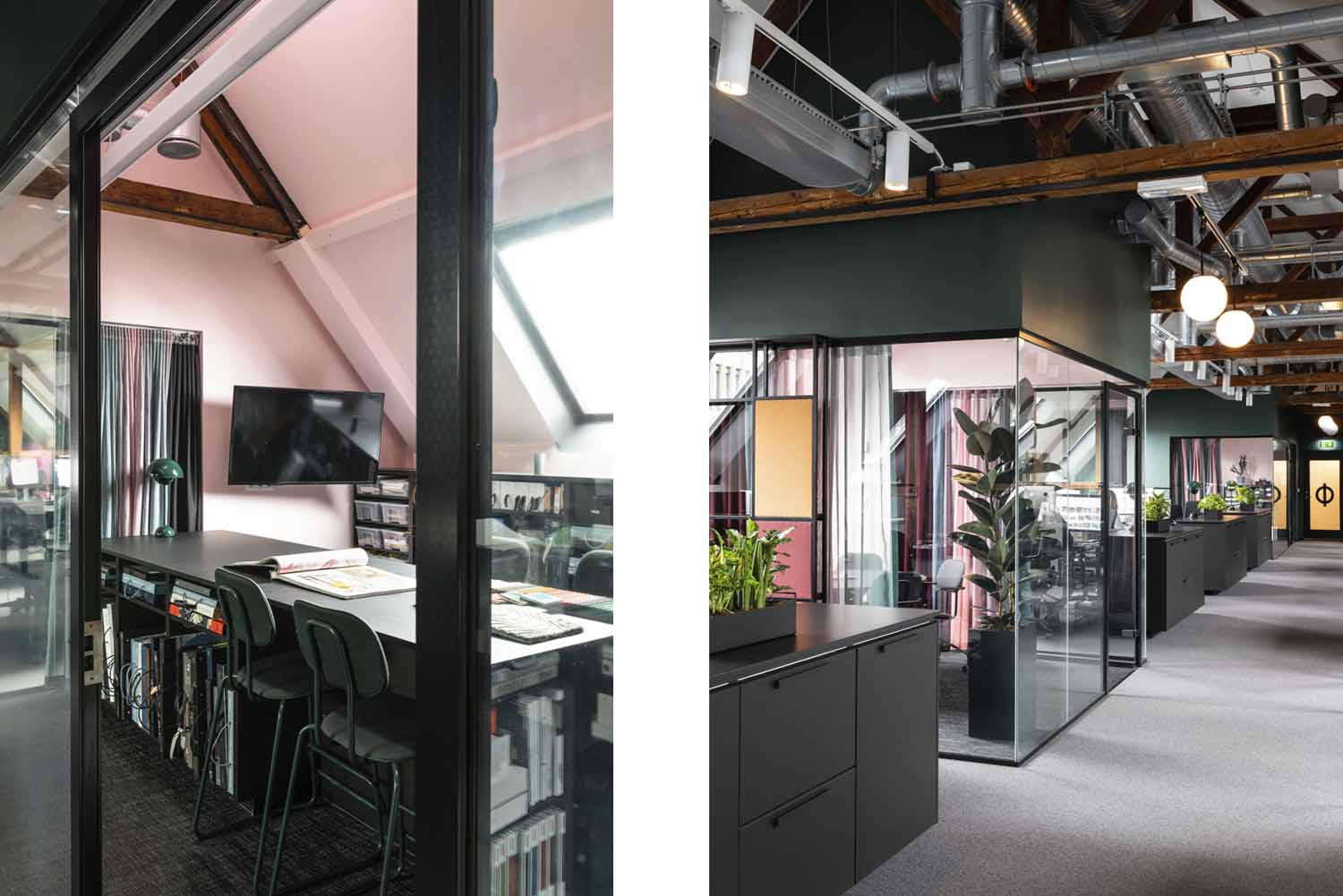 kontor, interiørarkitektur, interiør, kontorlandskap, åpen løsning