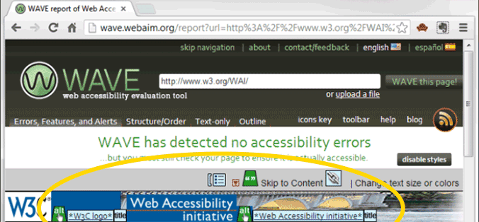 WAVE showing alt text.