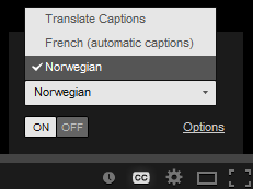 Captions listed: French (automatic captions), Norwegian. Captions listed: French (automatic captions), Norwegian.