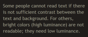 Brown text on dark background Brown text on dark background