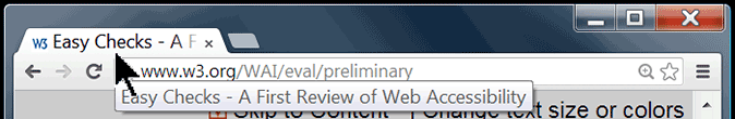 full page title popup in a web page