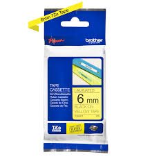 Brother 6mm Black on Yellow Tape TZ2-611