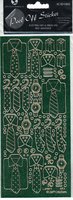 Shirts & Ties Green/Gold Peel-Off Stickers.